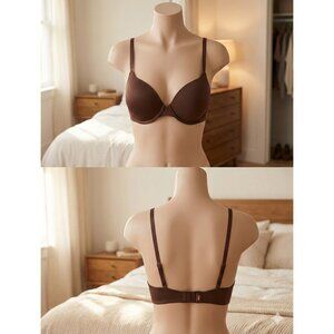 PINK Victoria's Secret Wear Everywhere T-Shirt Bra Lightly Lined Brown 36C